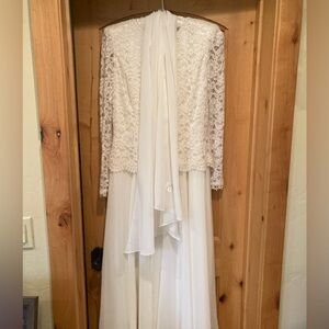 Vintage Jessica McClintock bridal dress w/ shawl